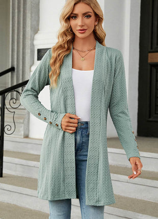 Open Front Long Sleeve Cardigan - MimiStylez