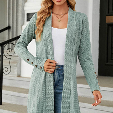 Open Front Long Sleeve Cardigan - MimiStylez