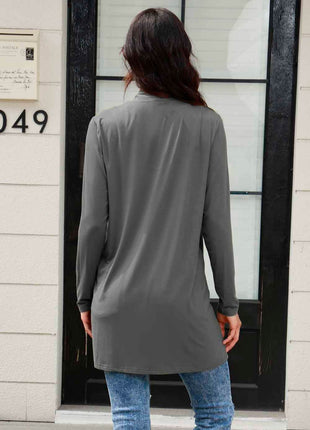 Basic Bae Full Size Open Front Long Sleeve Cardigan with Pockets - MimiStylez