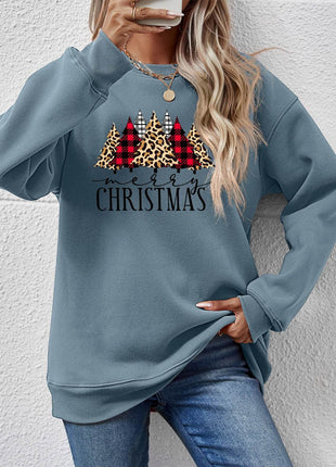 MERRY CHRISTMAS Round Neck Long Sleeve Sweatshirt - MimiStylez