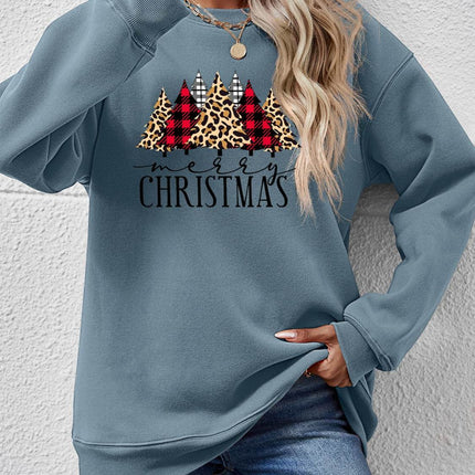 MERRY CHRISTMAS Round Neck Long Sleeve Sweatshirt - MimiStylez