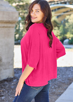 Basic Bae Full Size Round Neck Drop Shoulder T-Shirt - MimiStylez