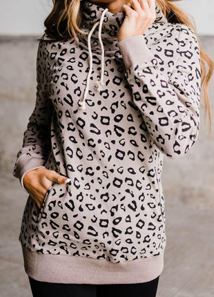 Leopard Print Long Sleeve Hoodie - MimiStylez