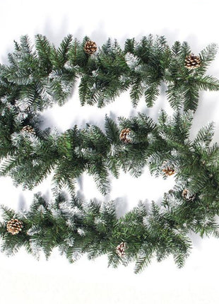 9FT Christmas Garland - Pre lit, Flocked Designs