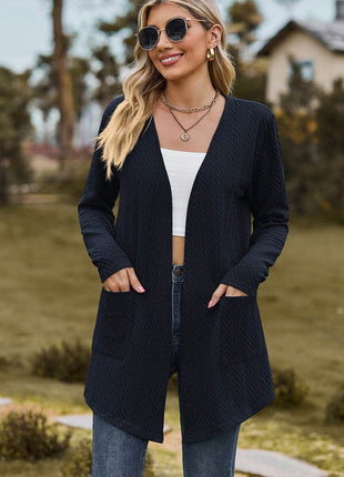 Open Front Long Sleeve Cardigan - MimiStylez