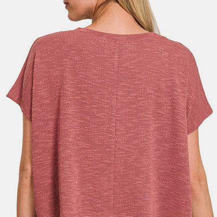 Zenana V-Neck Short Sleeve Crop T-Shirt - MimiStylez