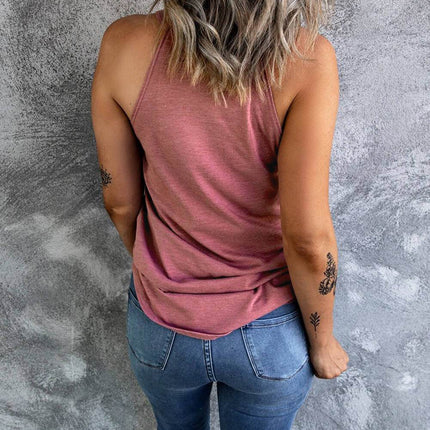 Curved Hem Grecian Tank Top - MimiStylez