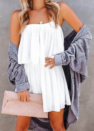 Ruched Spaghetti Strap Romper - MimiStylez