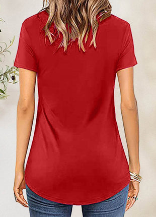 Crisscross Short Sleeve T-Shirt - MimiStylez