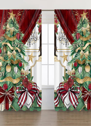 2PCs European Curtain Christmas Series