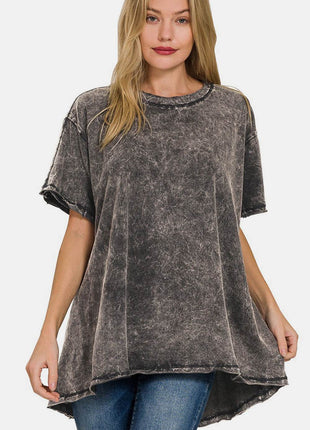 Zenana Round Neck Dropped Shoulder Blouse - MimiStylez