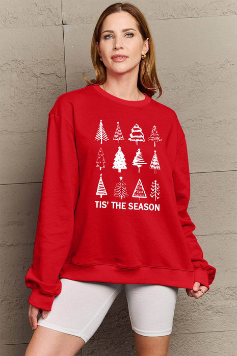 Simply Love Full Size Christmas Tree Graphic Sweatshirt - MimiStylez