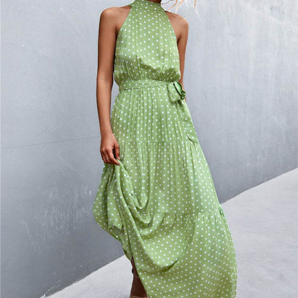 Printed Sleeveless Tie Waist Maxi Dress - MimiStylez