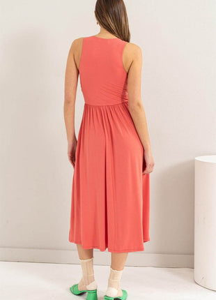 HYFVE Sleeveless Slit Midi Dress - MimiStylez