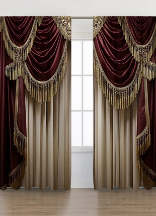 2PCs European Curtain Christmas Series