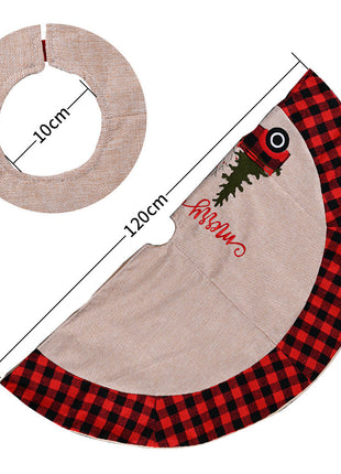 Linen Tree Skirt Car Christmas Tree 120CM Christmas Decoration Tree