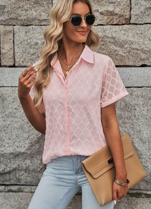 Button Up Short Sleeve Shirt - MimiStylez