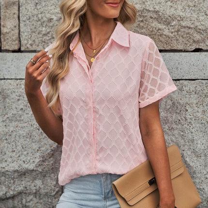 Button Up Short Sleeve Shirt - MimiStylez