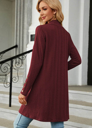 Open Front Long Sleeve Cardigan - MimiStylez