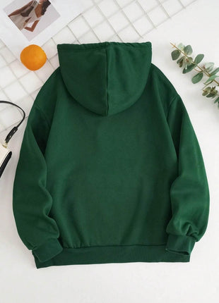 Drawstring Dropped Shoulder Hoodie - MimiStylez