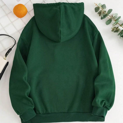 Drawstring Dropped Shoulder Hoodie - MimiStylez