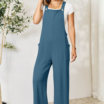 Double Take Full Size Wide Strap Overall with Pockets - MimiStylez