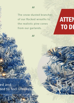 Pre-lit Christmas Tree Artificial Christmas 4-piece Set - 4FT Trees, 9FT Garland, 50" Wreath With Pine Cones