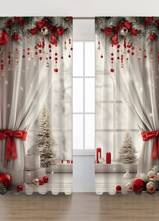 2PCs European Curtain Christmas Series