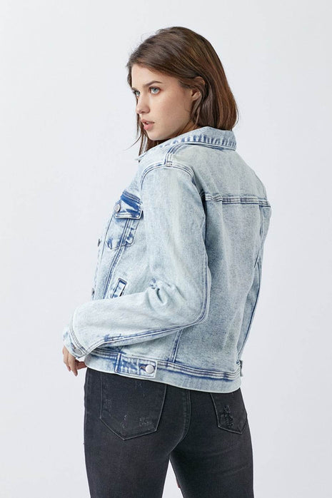 RISEN Button Up Washed Denim Jacket - MimiStylez