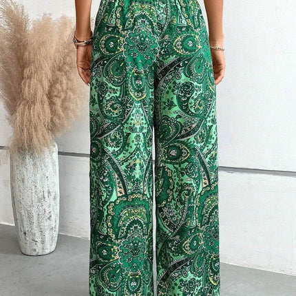 Printed Wide Leg Pants - MimiStylez