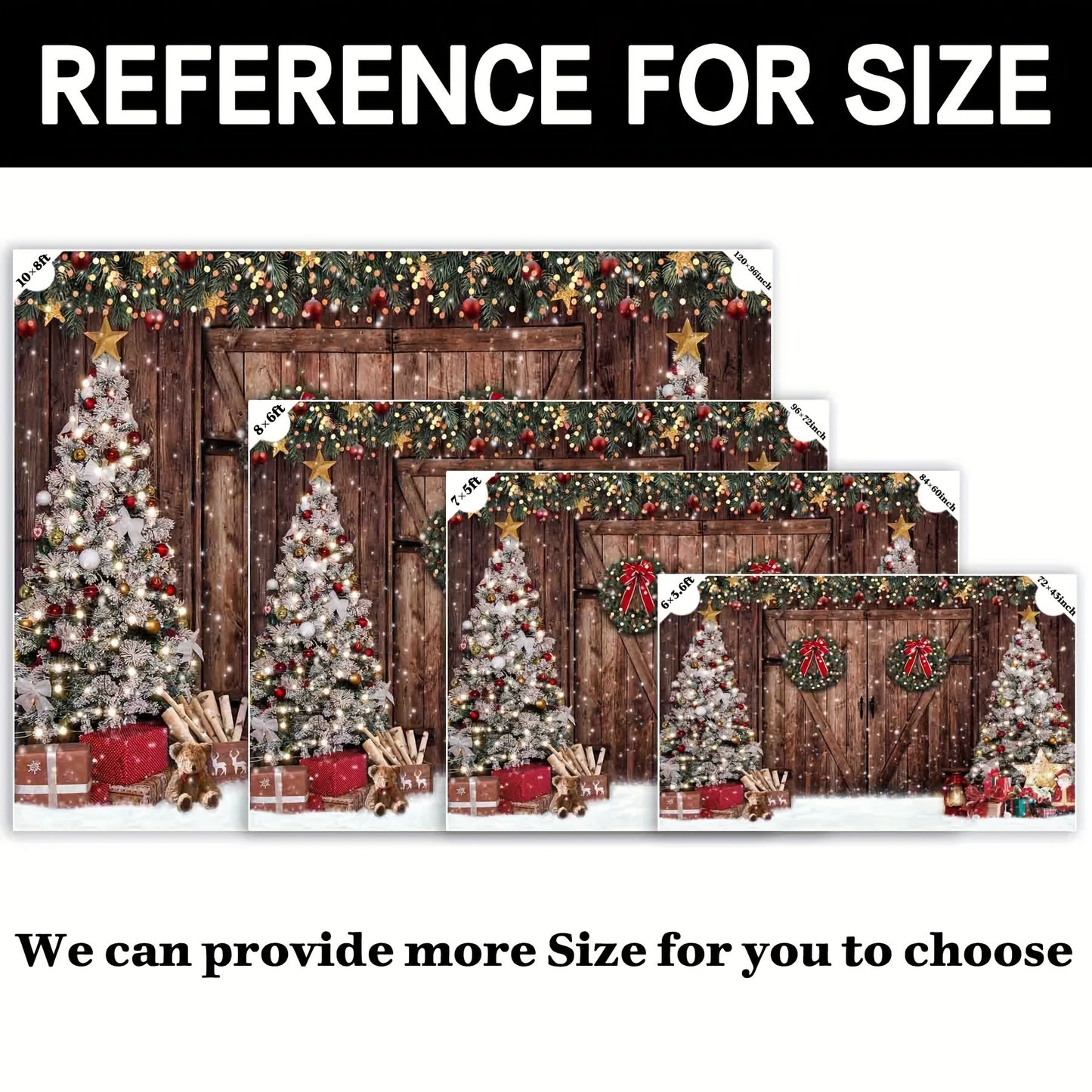 Rustic Barn Christmas Photography Backdrop - Capture Timeless Memories with Authentic Rustic Charm - Durable & Seamless Polyester for Magical Holiday Photos