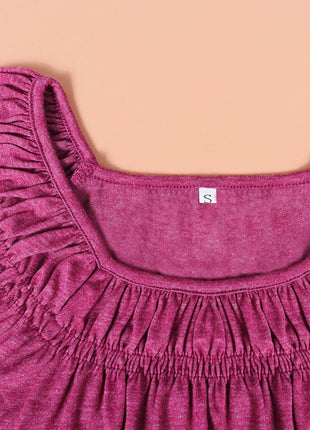 Ruched Short Sleeve Blouse - MimiStylez