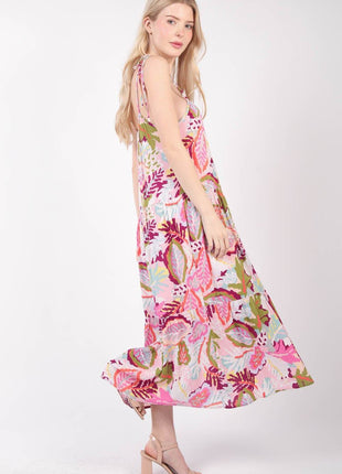 VERY J Tropical Printed Cami Midi Dress - MimiStylez