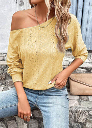 Eyelet Dropped Shoulder Blouse - MimiStylez