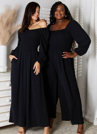 Double Take Square Neck Jumpsuit with Pockets - MimiStylez