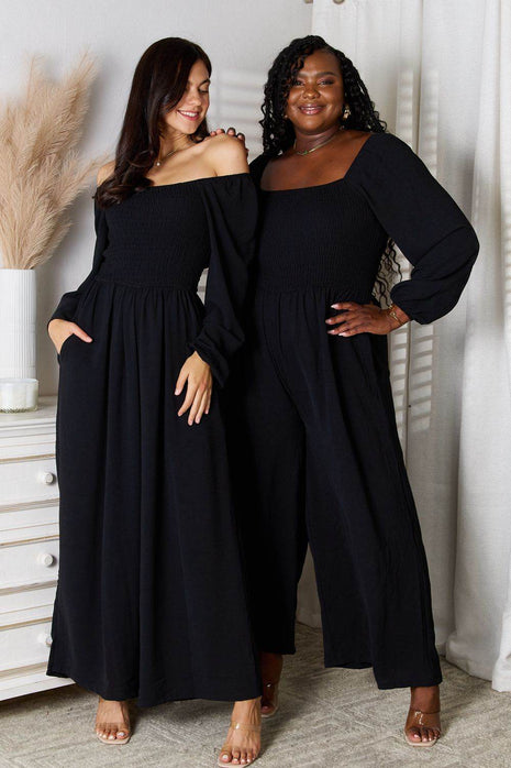 Double Take Square Neck Jumpsuit with Pockets - MimiStylez