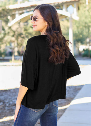 Basic Bae Full Size Round Neck Drop Shoulder T-Shirt - MimiStylez