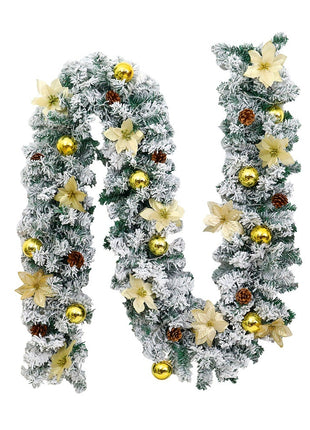 8FT Flocked Christmas Garland