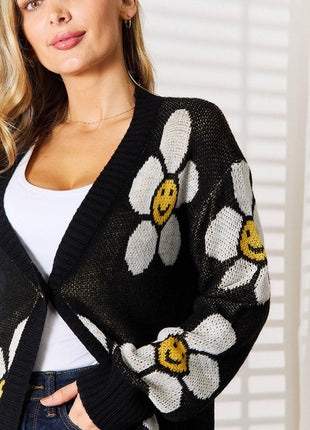 Floral Button Down Longline Cardigan - MimiStylez