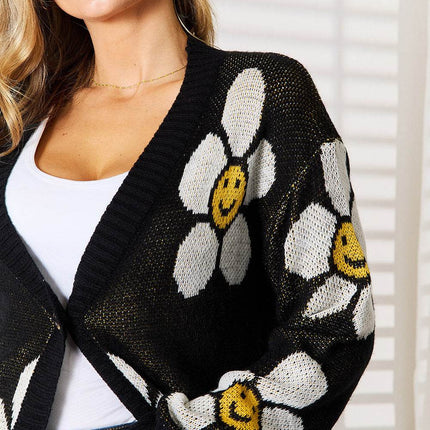 Floral Button Down Longline Cardigan - MimiStylez