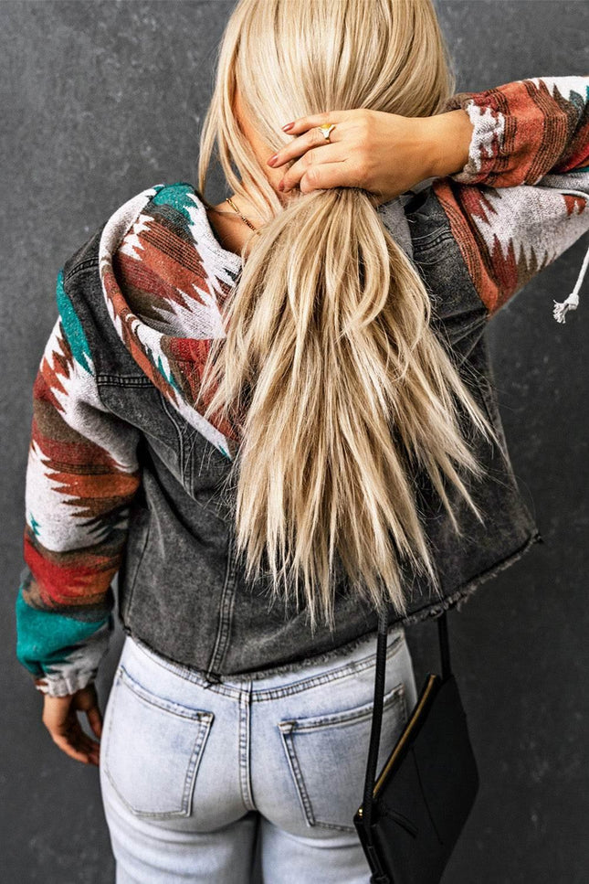 Drawstring Hooded Pocketed Denim Jacket - MimiStylez