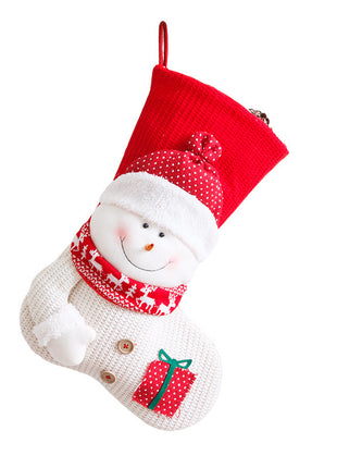 Large Knitted Christmas Stocking Gift Bag