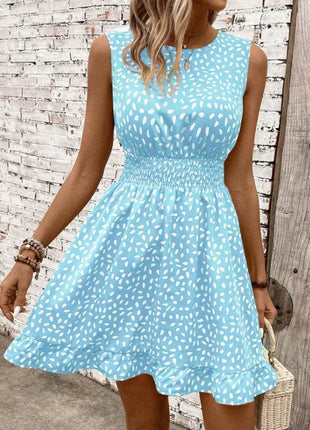 Women's Fashion Round Neck Sleeveless Dress - MimiStylez