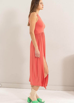 HYFVE Sleeveless Slit Midi Dress - MimiStylez