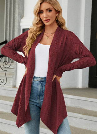 Open Front Long Sleeve Cardigan - MimiStylez
