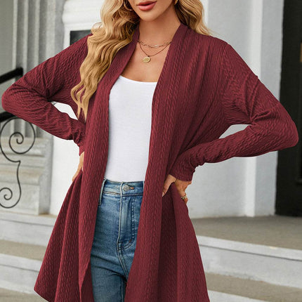 Open Front Long Sleeve Cardigan - MimiStylez