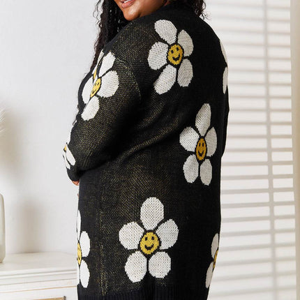 Floral Button Down Longline Cardigan - MimiStylez