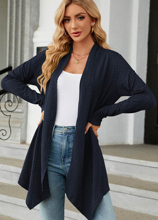 Open Front Long Sleeve Cardigan - MimiStylez