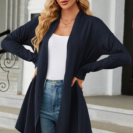 Open Front Long Sleeve Cardigan - MimiStylez