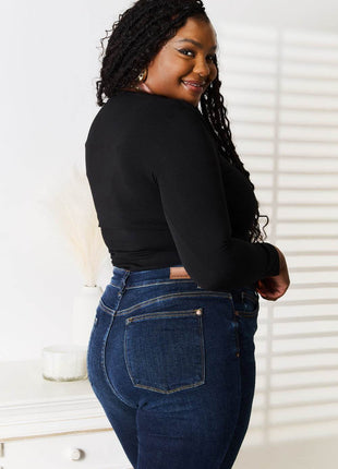 Basic Bae Asymmetrical Neck Long Sleeve Top - MimiStylez